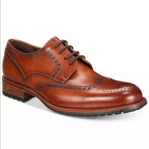 Mens Massimo Emporio Cap-Toe Brogue Oxfords cognac